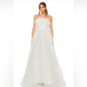 Mac Duggal 20530 Strapless Ruffle Dress NWT